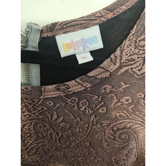 Mauve Embossed Lularoe Amelia Dress Xl - Picture 6 of 8